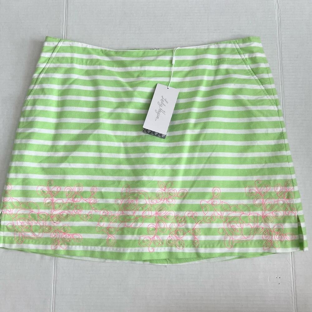 Lady Hagen Green White Striped Golf Athletic Skort Size 14 New